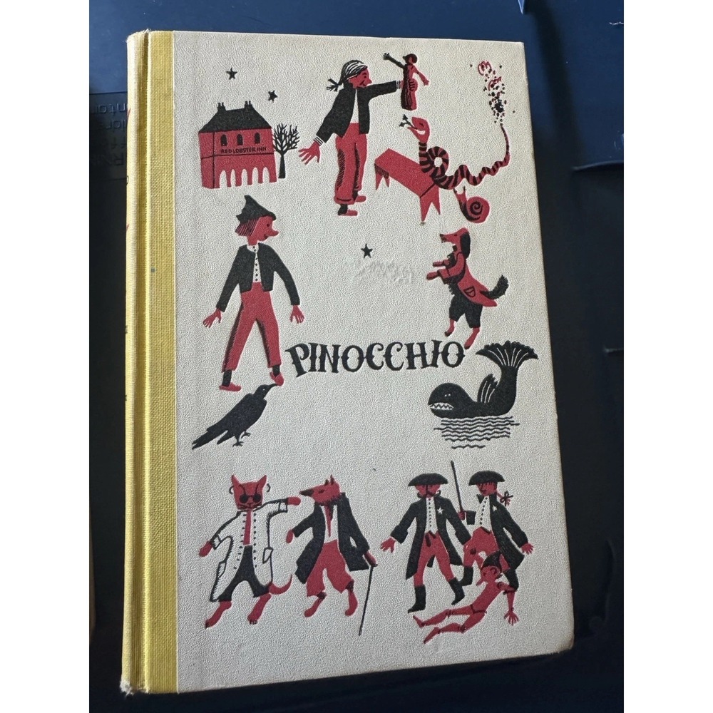 Lot of 2 Junior Deluxe Editions Pinocchio & Rip Van Winkle Illustrated HC 1950s